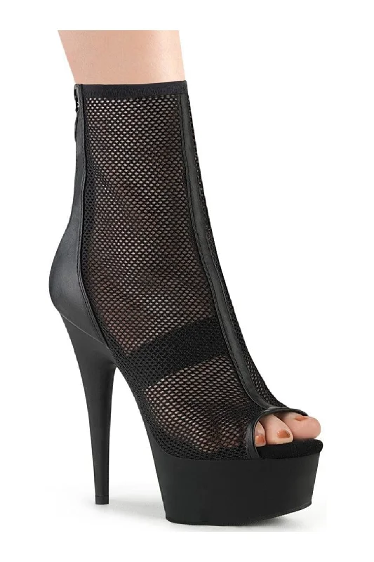 women's ankle boots with bucklesDELIGHT-1006 Black Faux Leather Ankle Boot