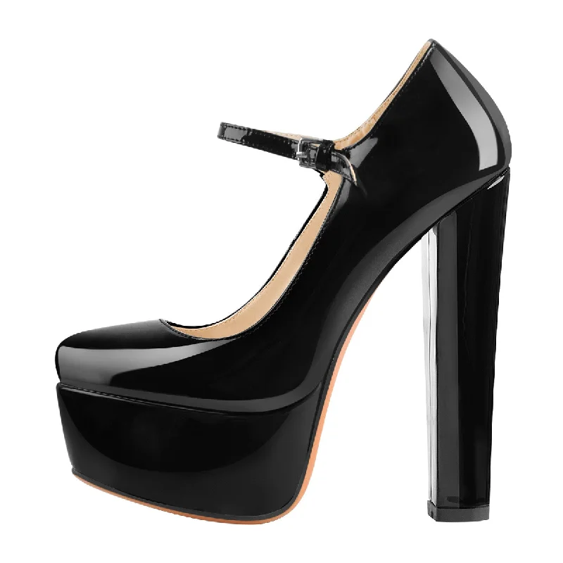 Women's velvet - covered stiletto heel pumps for a luxurious lookMary Jane Round Toe Ankle Strap Platform Pumps Women's velvet - covered stiletto heel pumps for a luxurious lookMary Jane Round Toe Ankle Strap Platform Pumps