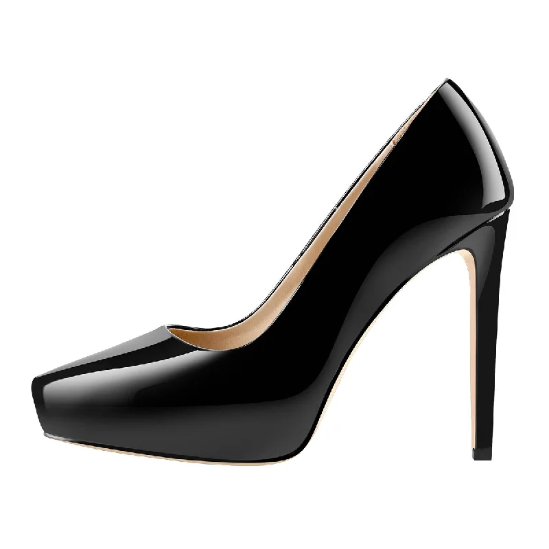 Women's snakeskin - embossed stiletto heel pumps for a bold statementBlack Patent Leather Platform Stiletto High Heels Pumps Women's snakeskin - embossed stiletto heel pumps for a bold statementBlack Patent Leather Platform Stiletto High Heels Pumps