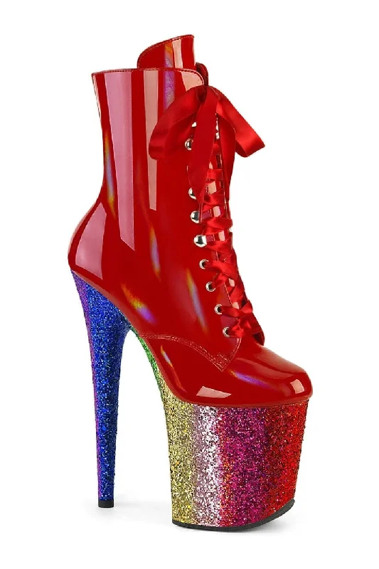 women's ankle boots with velvetFLAMINGO-1020HG Red Patent Ankle Boot