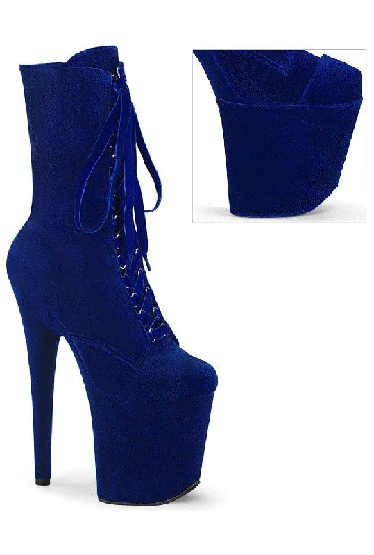 women's ankle boots with studsFLAMINGO-1045VEL Blue Velvet Ankle Boot