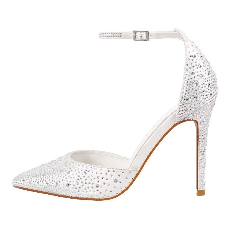 Women's tassel - adorned stiletto heel pumps for a bohemian touchRhinestone Two-Piece Ankle Strap Stiletto Pumps Women's tassel - adorned stiletto heel pumps for a bohemian touchRhinestone Two-Piece Ankle Strap Stiletto Pumps