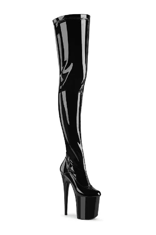 women's ankle boots with pull tabsFLAMINGO-4000 Black Patent Ankle Boot
