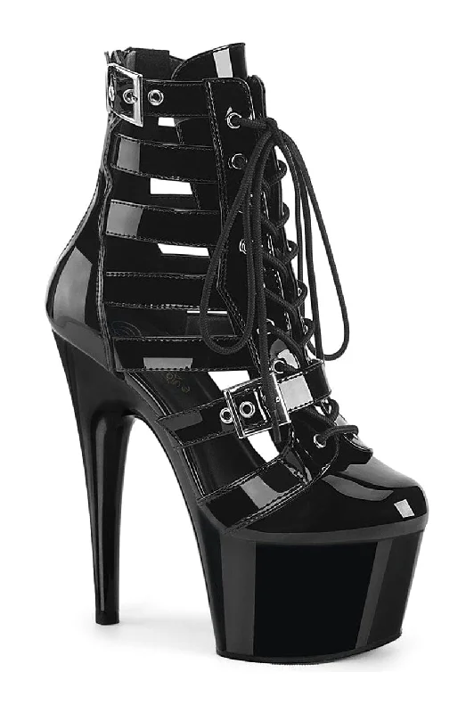 women's ankle boots with fringeADORE-1013MST Black Patent Ankle Boot