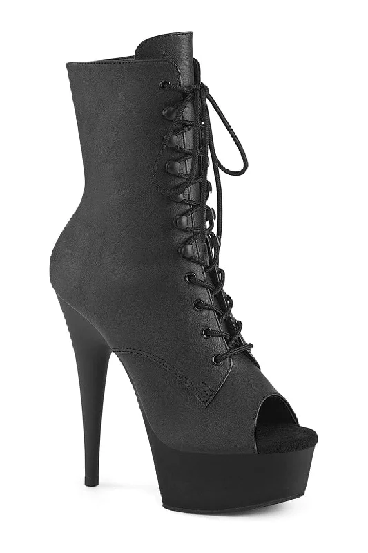 women's ankle boots with kitten heelsDELIGHT-1021 Black Faux Leather Ankle Boot