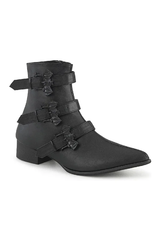 women's ankle boots with square toeWARLOCK-50-B Vegan Leather Ankle Boot (Unisex)