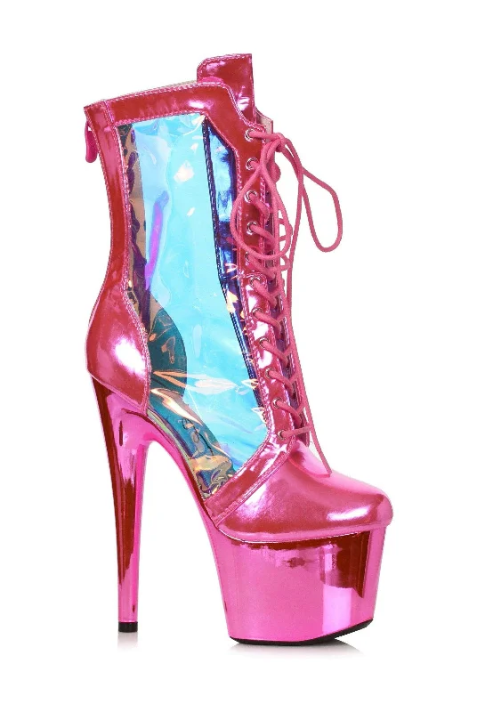 women's combat ankle bootsEllie Shoes 709-TRACY Stiletto Hologram Ankle Bootie