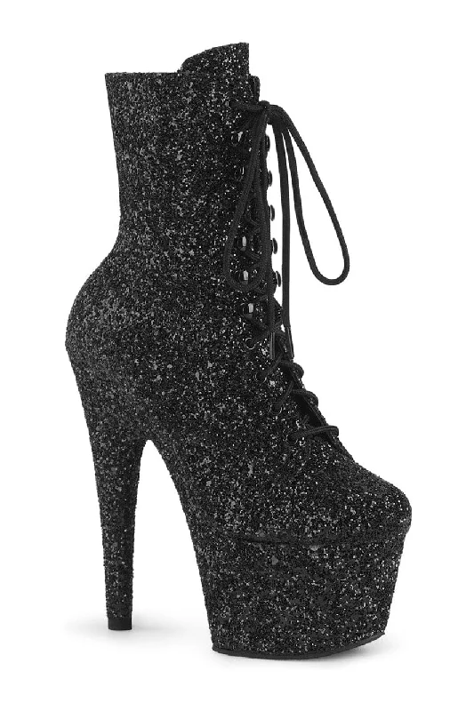 women's ankle boots with over-the-knee lookADORE-1020GWR Black Glitter Ankle Boot