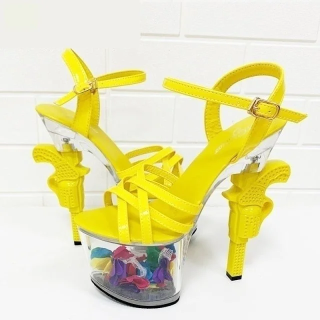 Women's evening gala stiletto heel pumps in a long - lasting colorSexy High Heel Platforms for Women Transparent Patent Leather Catwalk Sandals Women's evening gala stiletto heel pumps in a long - lasting colorSexy High Heel Platforms for Women Transparent Patent Leather Catwalk Sandals