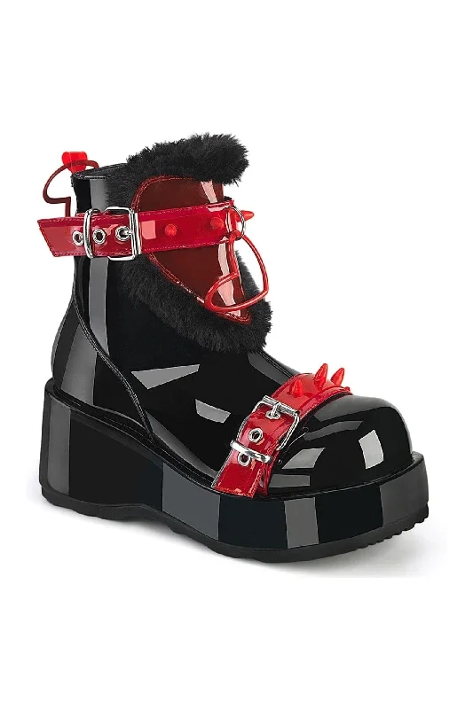 women's ankle boots with adjustable strapsCUBBY-57 Black Patent Ankle Boot
