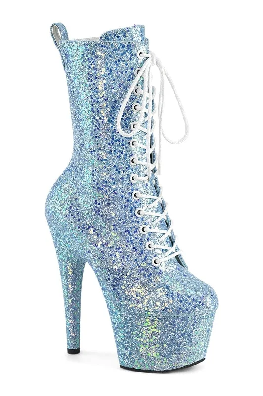 women's ankle boots with cutoutsADORE-1040-IG Blue Glitter Ankle Boot