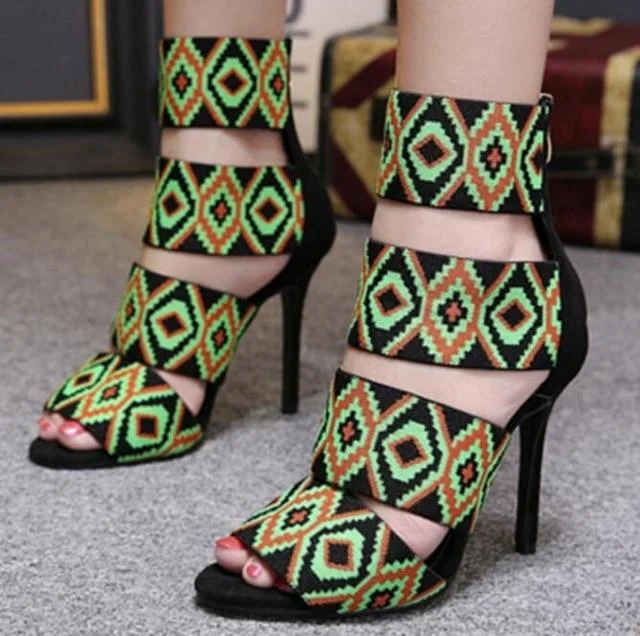 Women's ankle - strap stiletto heel pumps with a cut - out detailSexy Women's Orange Sandals Mixed Color Synthetic Suede Thin Heel Pumps Women's ankle - strap stiletto heel pumps with a cut - out detailSexy Women's Orange Sandals Mixed Color Synthetic Suede Thin Heel Pumps