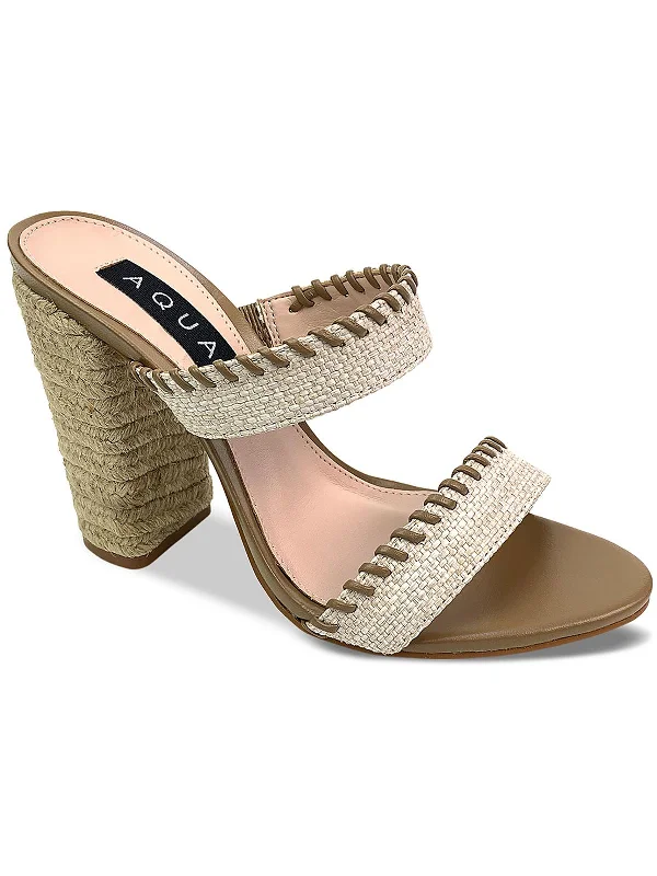 Women's breathable stiletto heel pumps for warm weatherWoven Womens Mules Casual Block Heels Women's breathable stiletto heel pumps for warm weatherWoven Womens Mules Casual Block Heels