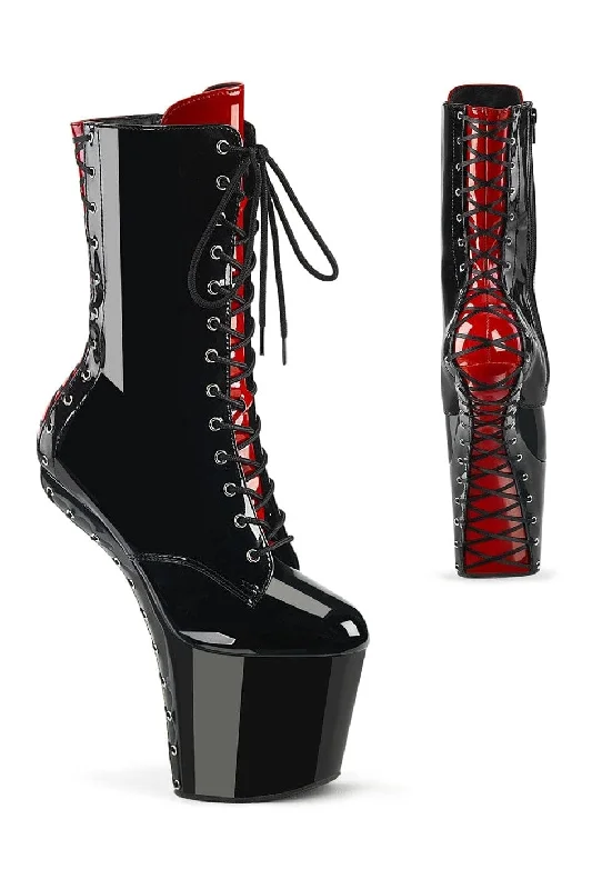 women's ankle boots with padded insolesCRAZE-1040FH Black Patent Ankle Boot