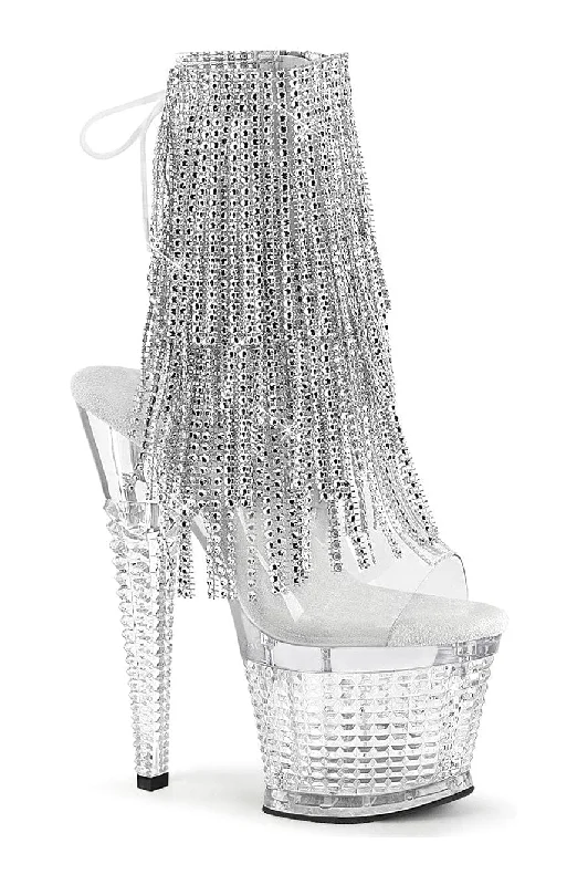 women's ankle boots with snakeskin printSPECTATOR-1017RSF Clear Vinyl Ankle Boot