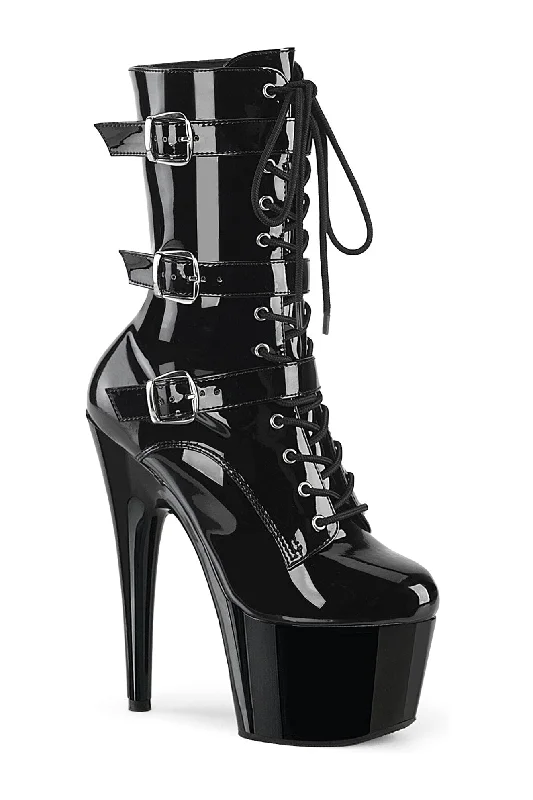 women's ankle boots with snakeskin printADORE-1043 Black Patent Ankle Boot