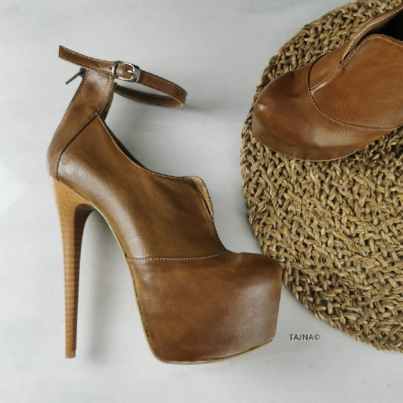 Women's teal stiletto heel pumps for a unique and modern lookDesigner Tobacco Brown Ankle Strap Platforms Women's teal stiletto heel pumps for a unique and modern lookDesigner Tobacco Brown Ankle Strap Platforms