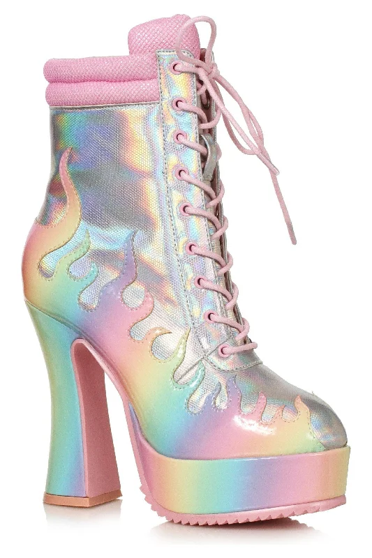 women's ankle boots for petite womenEllie Shoes 557-FIRE Heel Women’s Ankle Boot with Flame