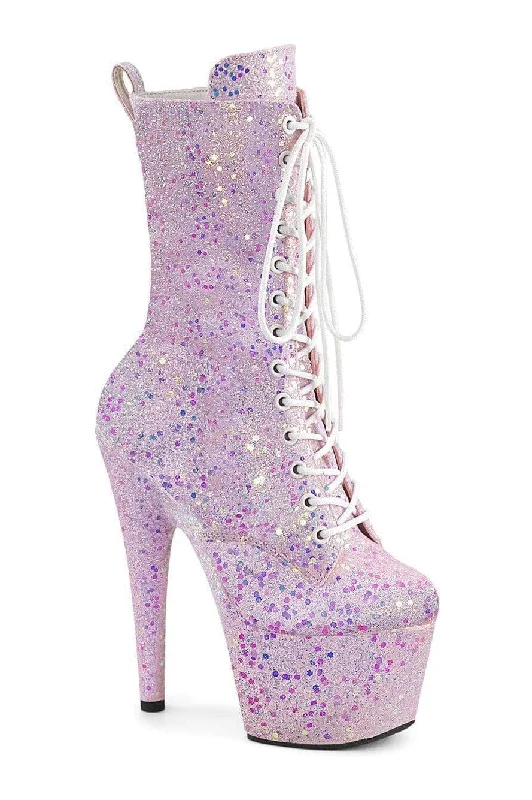 women's ankle boots with block heelsADORE-1040-IG Purple Glitter Patent Ankle Boot
