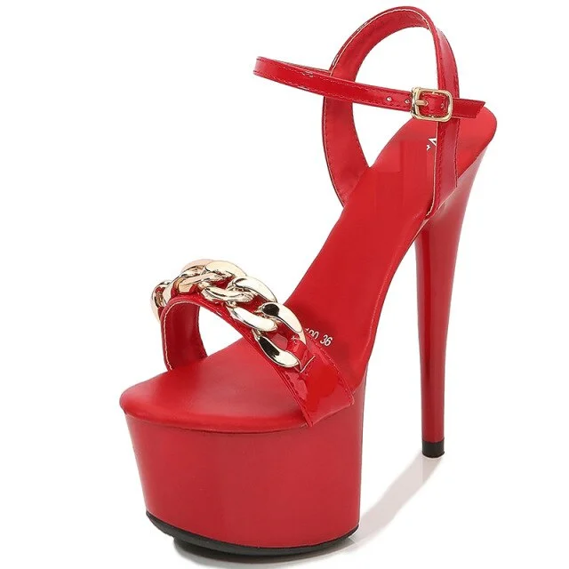Women's bronze stiletto heel pumps for a warm and metallic lookWomen's Partywear Hi-Heel Pumps with Metal Decorated Buckle Strap Women's bronze stiletto heel pumps for a warm and metallic lookWomen's Partywear Hi-Heel Pumps with Metal Decorated Buckle Strap