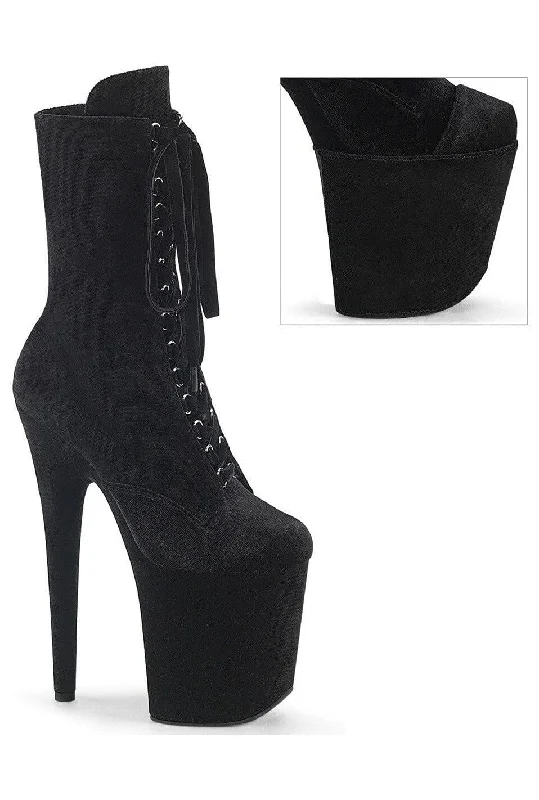 women's ankle boots with tasselFLAMINGO-1045VEL Black Velvet Ankle Boot
