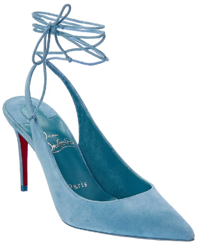 Women's shock - absorbing stiletto heel pumps for all - day wearChristian Louboutin Lace-Up Kate 85 Suede Pump Women's shock - absorbing stiletto heel pumps for all - day wearChristian Louboutin Lace-Up Kate 85 Suede Pump