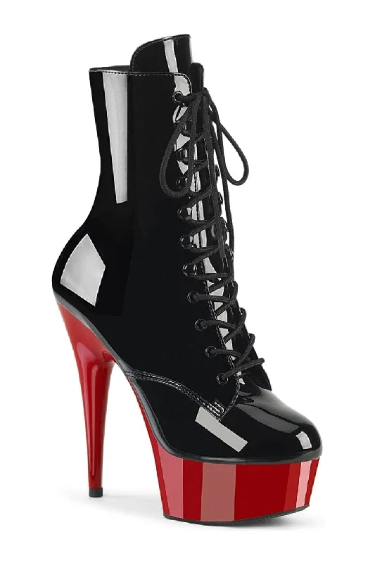 women's heeled ankle bootsDELIGHT-1020 Black Patent Ankle Boot