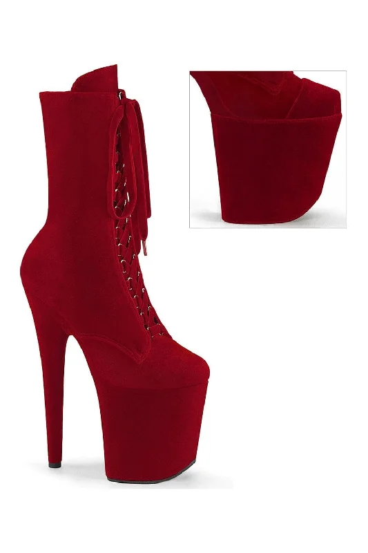 women's waterproof ankle bootsFLAMINGO-1045VEL Red Velvet Ankle Boot