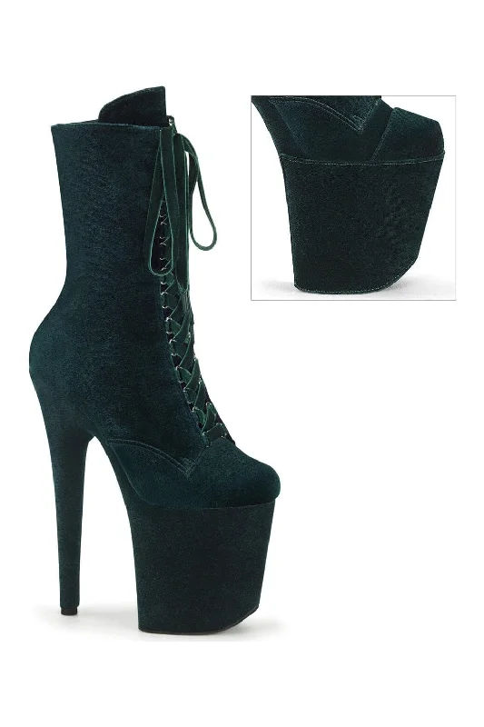 women's ankle boots for special occasionsFLAMINGO-1045VEL Green Velvet Ankle Boot