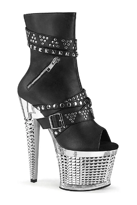 women's lace-up ankle bootsSS-SPECTATOR-1015 Ankle Boot | Black Faux Leather