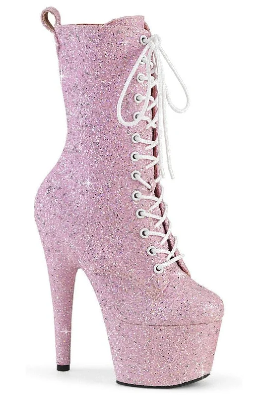 women's ankle boots for dancingADORE-1040GR Pink Glitter Ankle Boot