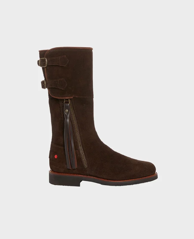 Women's biker boots for a street - style photoshootHeritage Calf Length Suede Boots