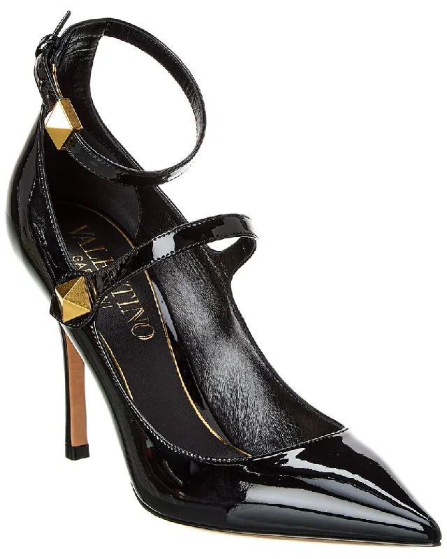 Women's red - carpet stiletto heel pumps for a glamorous eventValentino Roman Stud 100 Patent Pump Women's red - carpet stiletto heel pumps for a glamorous eventValentino Roman Stud 100 Patent Pump