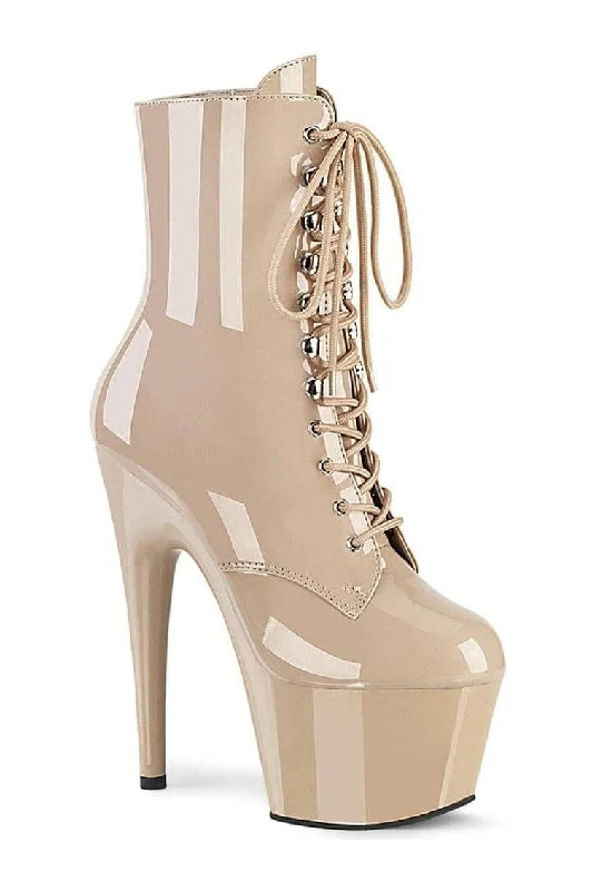 women's ankle boots with round toeSS-ADORE-1020 Ankle Boot | Nude  Patent