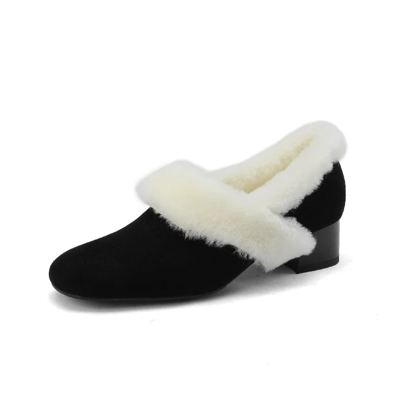 Women's hypoallergenic stiletto heel pumps for sensitive skinTinaCus Handmade Women's Suede Leather Furry Pull On Square Toe Low Chunky Heel Casual Loafers Shoes Women's hypoallergenic stiletto heel pumps for sensitive skinTinaCus Handmade Women's Suede Leather Furry Pull On Square Toe Low Chunky Heel Casual Loafers Shoes