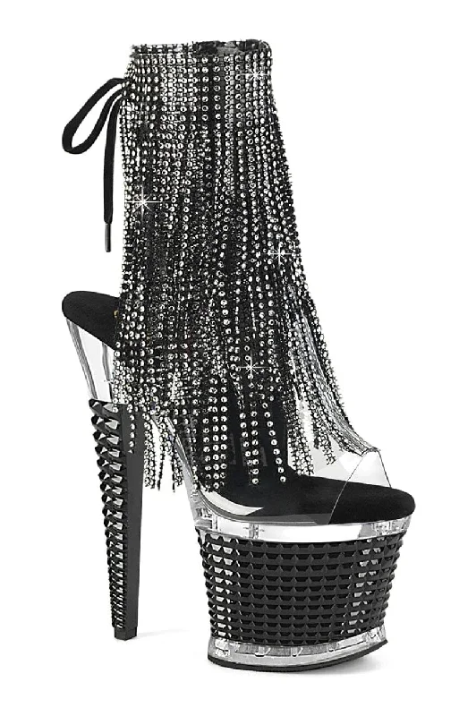 women's ankle boots with elastic sidesSPECTATOR-1017RSF Clear Vinyl Ankle Boot
