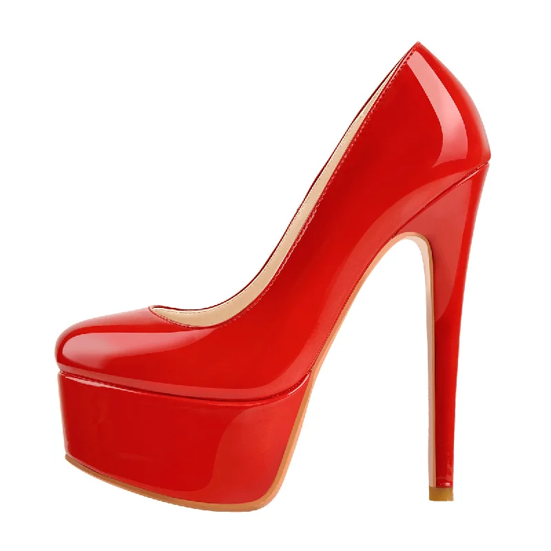 Women's lavender stiletto heel pumps for a delicate stylePatent Leather Rounde Toe Platform Red Stiletto High Heels Pumps Women's lavender stiletto heel pumps for a delicate stylePatent Leather Rounde Toe Platform Red Stiletto High Heels Pumps