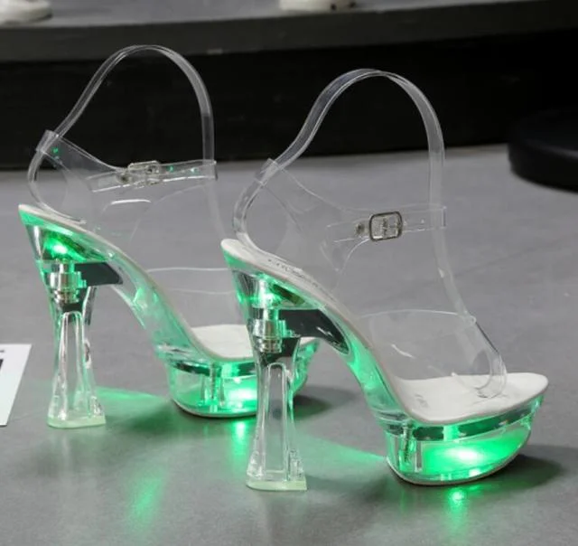 Women's microfiber stiletto heel pumps with moisture - wicking propertiesWomen's Summer Style Transparent Floral Pumps with Glowing High Platform Heels Women's microfiber stiletto heel pumps with moisture - wicking propertiesWomen's Summer Style Transparent Floral Pumps with Glowing High Platform Heels