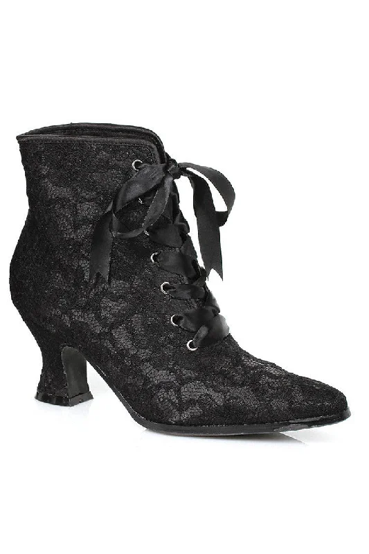 women's ankle boots with kitten heelsEllie 253-ELIZABETH Victorian Lace Ankle Bootie
