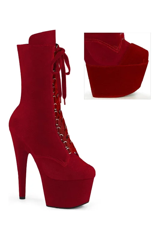 women's ankle boots with block heelsADORE-1045VEL Red Velvet Ankle Boot