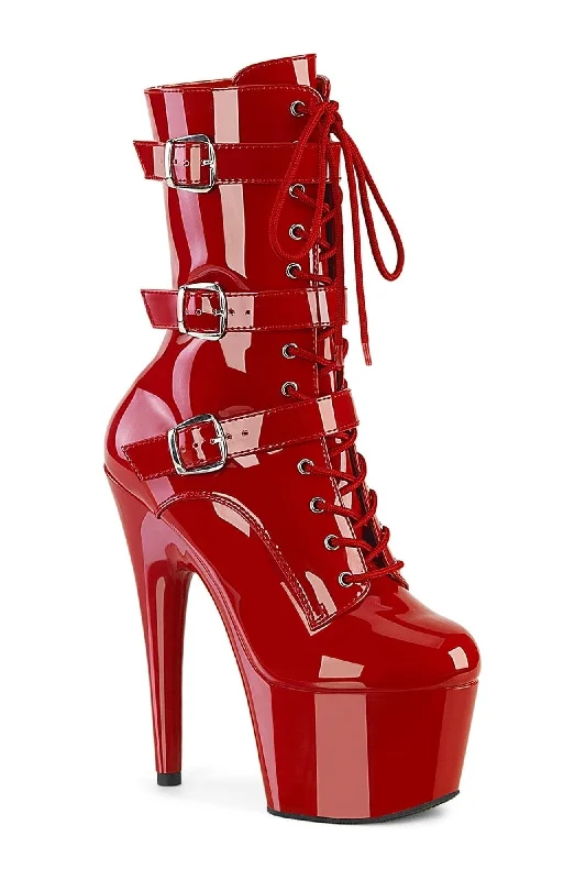 women's ankle boots with adjustable strapsADORE-1043 Red Patent Ankle Boot