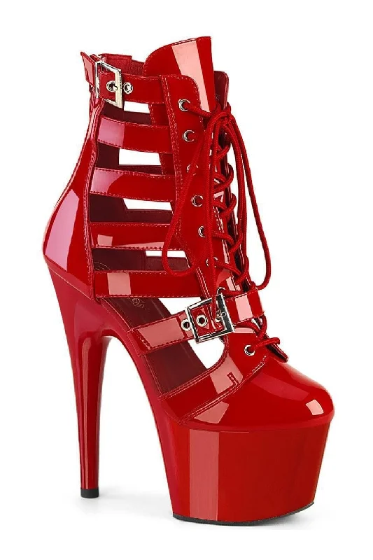 women's ankle boots with square toeADORE-1013MST Red Patent Ankle Boot