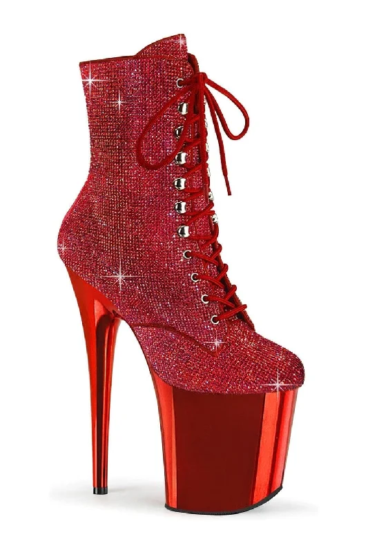 women's ankle boots for special occasionsFLAMINGO-1020CHRS Red Faux Suede Ankle Boot