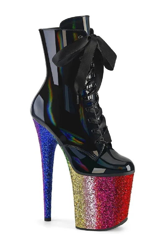 women's ankle boots with perforationsFLAMINGO-1020HG Black Patent Ankle Boot