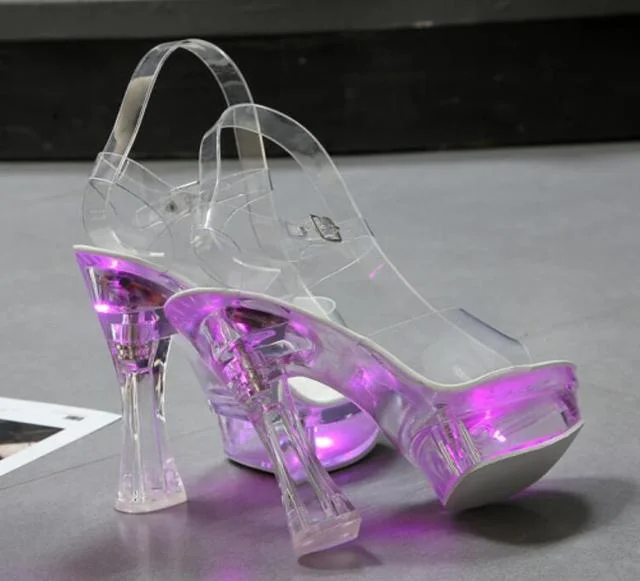 Women's burgundy stiletto heel pumps for a sophisticated appearanceSummer Style Women's Transparent Glowing Floral Pumps with Thick High Heels Women's burgundy stiletto heel pumps for a sophisticated appearanceSummer Style Women's Transparent Glowing Floral Pumps with Thick High Heels