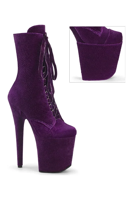 suede ankle boots for womenFLAMINGO-1045VEL Purple Velvet Ankle Boot
