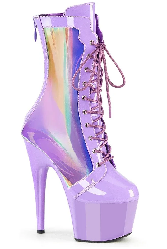 women's ankle boots for petite womenADORE-1047 Purple Patent Ankle Boot