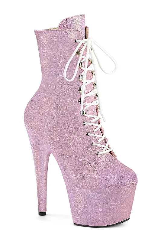 women's ankle boots with hidden wedgeADORE-1020SDG Pink Glitter Ankle Boot