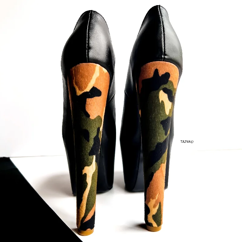 Women's royal blue stiletto heel pumps for a formal eventCamouflage Detail Open Toe High Heel Pumps Women's royal blue stiletto heel pumps for a formal eventCamouflage Detail Open Toe High Heel Pumps