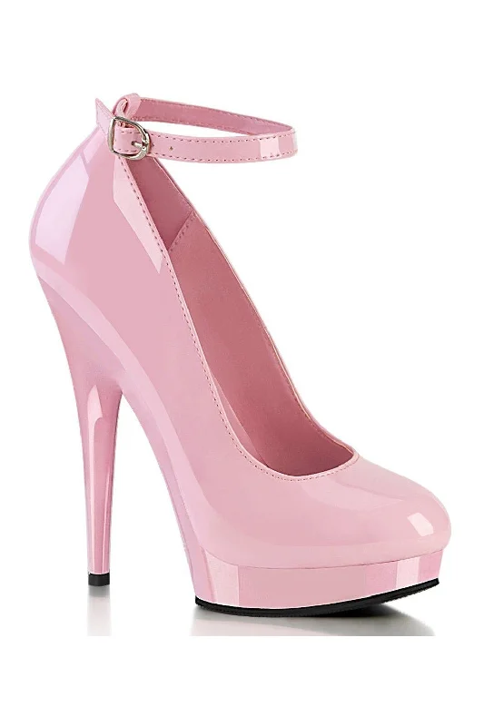 Women's cork - sole stiletto heel pumps for a natural touchSULTRY-686 Pump | Pink Patent